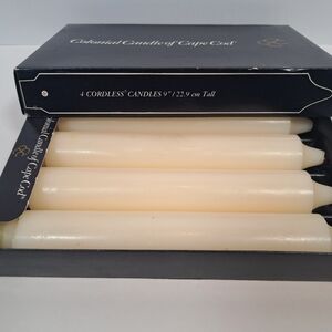 Colonial Cape Cod 4 Cordless 9" Candles Ivory White Original Box Read